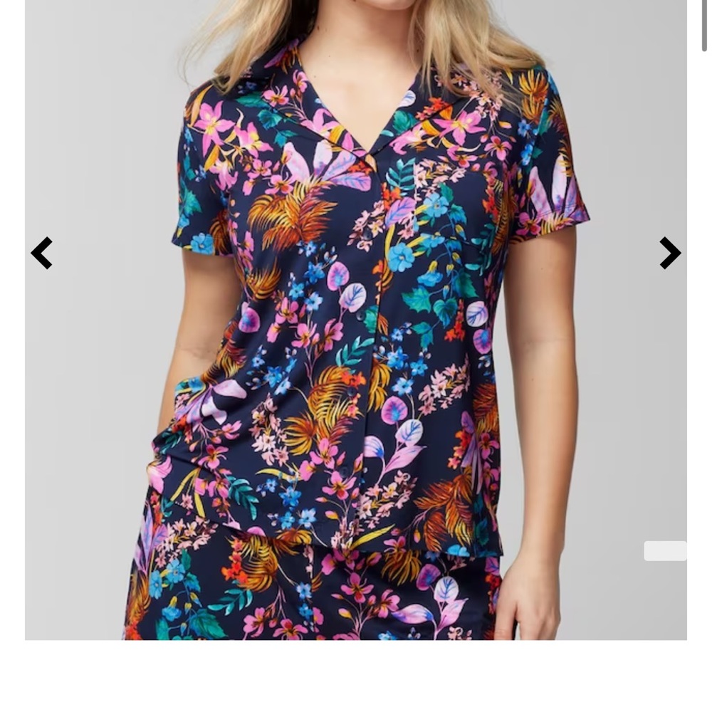 Soma cool nights pajama set in Blooming tropical navy!